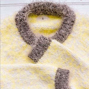 Lou & Grey Yellow Fuzzy Knit Yellow Sweater - NWOT